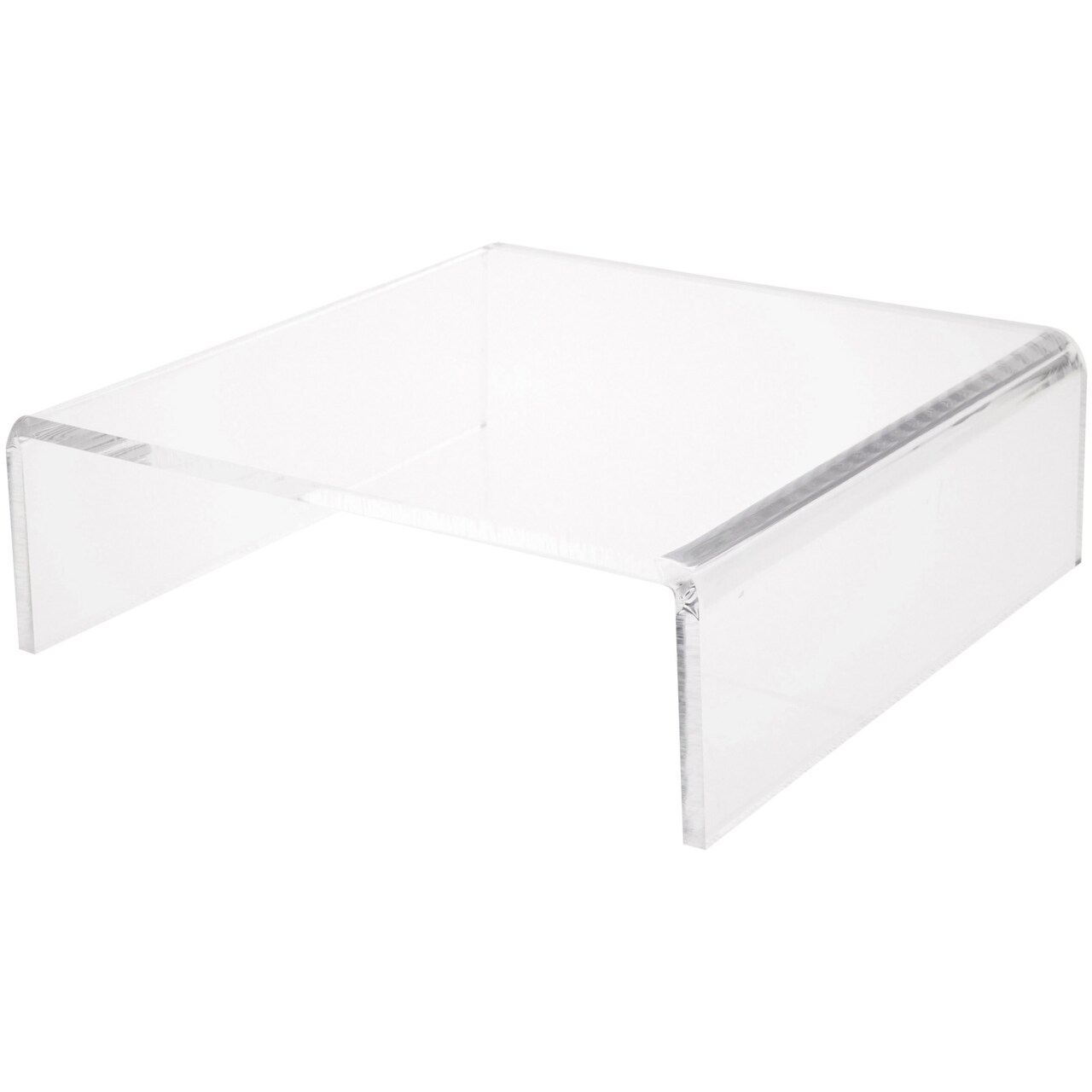 Plymor Clear Acrylic Short Square Display Riser, 4" H x 12" W x 12" D (3/8" thick)